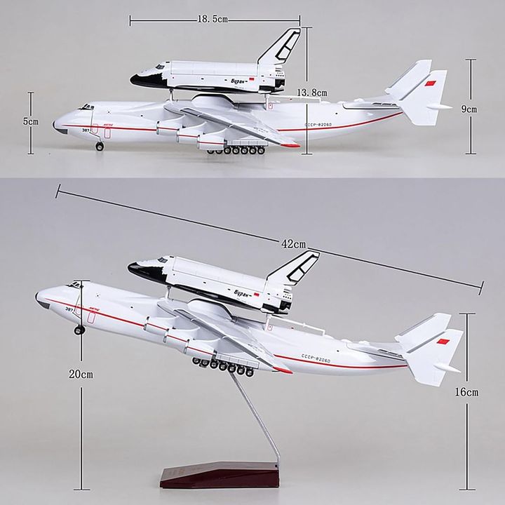 Mô hình máy bay vận tải Antonov AN-225 Mriya chở tàu vũ trụ con thoi 1: 200- AN225 With Buran