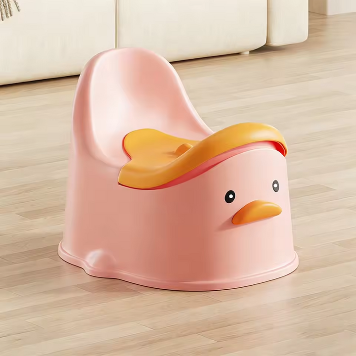 Bô vệ sinh cho bé tựa lưng hình vịt màu hồng dễ thương