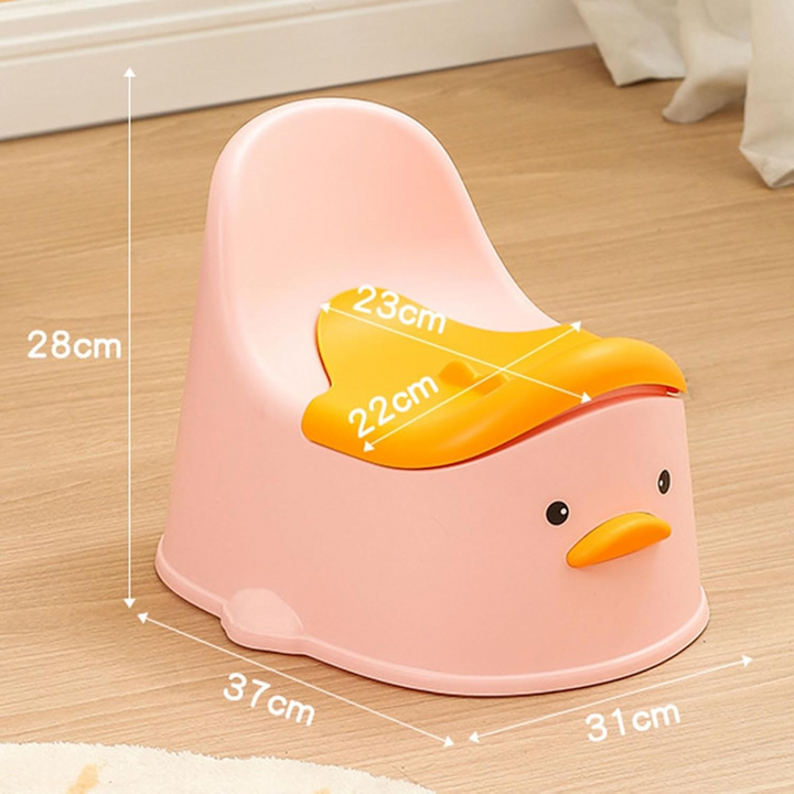 Bô vệ sinh cho bé tựa lưng hình vịt màu hồng dễ thương