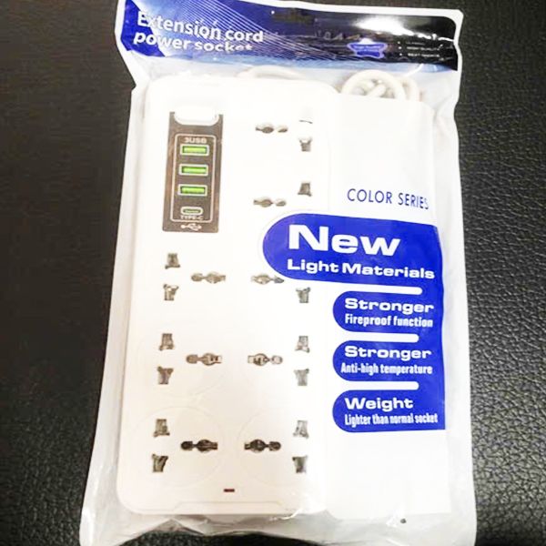 Ổ Cắm Điện Đa Năng Cao Cấp Gồm 8 Ổ Cắm +  3 Cổng USB + 1 Cổng Type - C, Chống Cháy Chịu Nhiệt Độ Cao