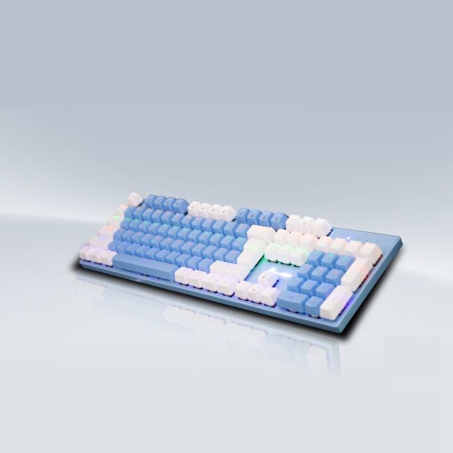 Bàn phím cơ VM01(Blue/White) Led nền RGB 13 chế độ với 104 phím bấm