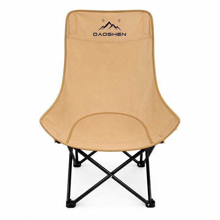 Ghế Cắm Trại Dã Ngoại Xếp Gấp Gọn Lưng Cao, 3 Chế Độ Ngả Lưng - Kaki