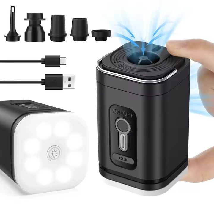 Bơm điện hút thổi đa năng kiêm đèn pin 35W có móc treo 2400mAh