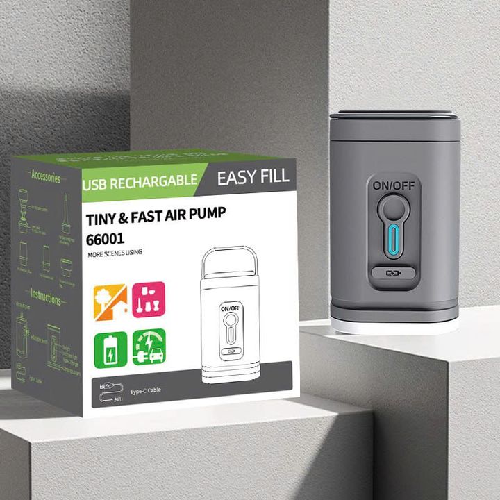 Bơm điện hút thổi đa năng kiêm đèn pin 35W có móc treo 2400mAh