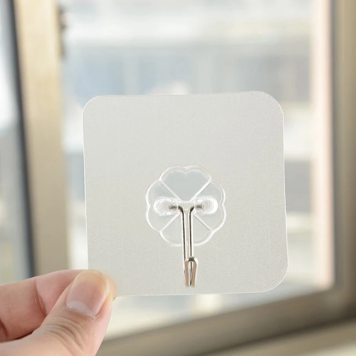 Bộ 10 móc treo tường dán keo trong suốt chịu lực cao