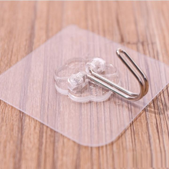 Bộ 10 móc treo tường dán keo trong suốt chịu lực cao
