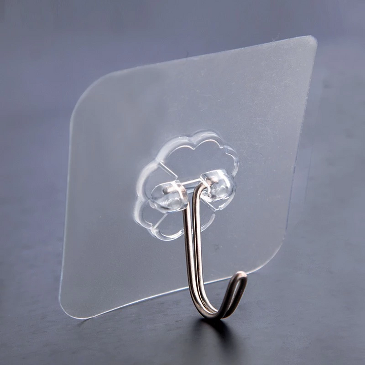 Bộ 10 móc treo tường dán keo trong suốt chịu lực cao