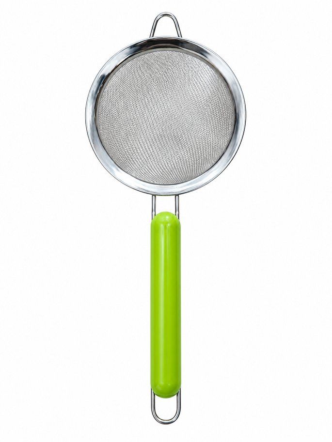 Rây Lọc 12cm Bằng Inox Cán Xanh (Lọc bột cháo, thức ăn cho bé ăn dặm lọc siêu mịn)