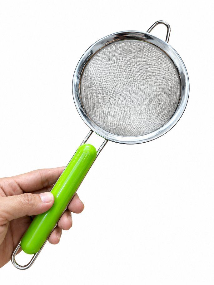 Rây Lọc 12cm Bằng Inox Cán Xanh (Lọc bột cháo, thức ăn cho bé ăn dặm lọc siêu mịn)