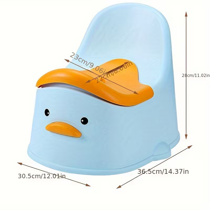 Bô vệ sinh cho bé tựa lưng hình vịt màu xanh dễ thương