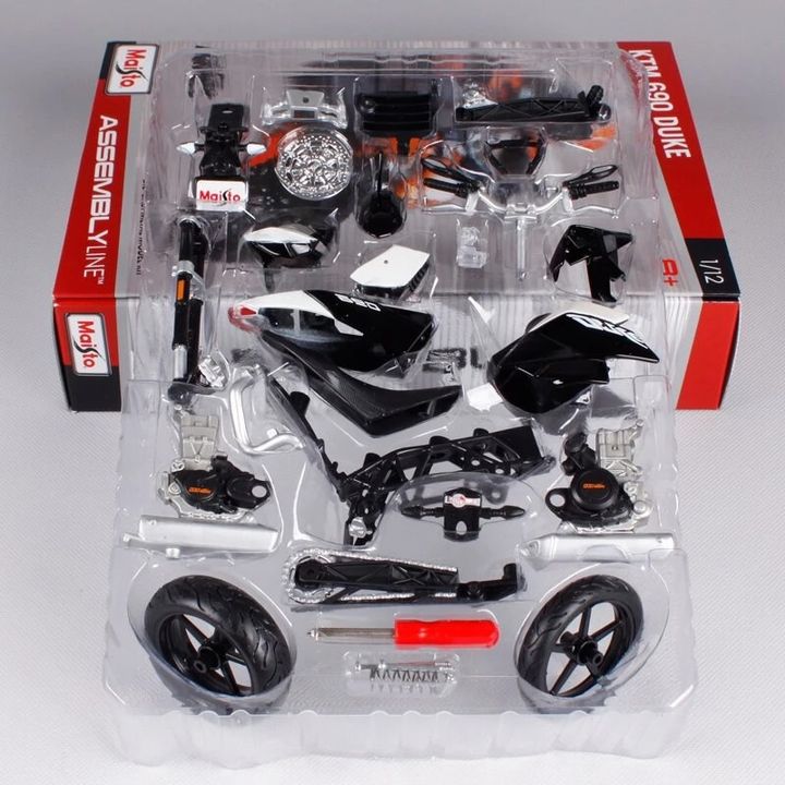 Mô hình lắp ráp xe mô tô KTM 690 Duke 3 tỷ lệ 1:12 Maisto