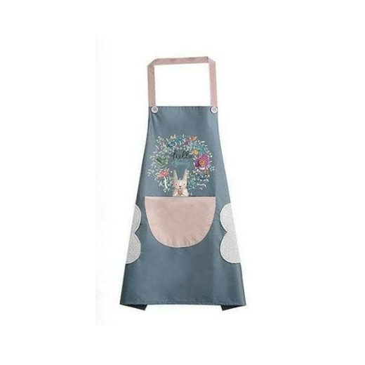 Tạp dề họa tiết hoa & thỏ tone xanh dễ thương