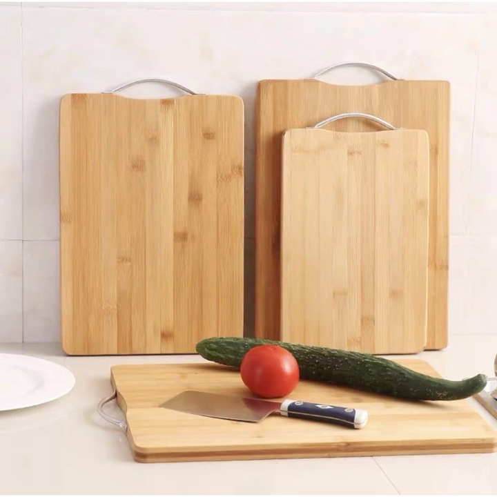 Thớt gỗ tre chữ nhật kích thước lớn 34x24cm tiện dụng