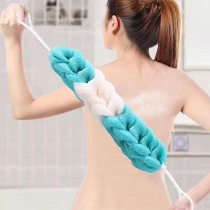 Bông tắm lưới dài kỳ lưng tạo bọt tiện dụng - Kem Xanh