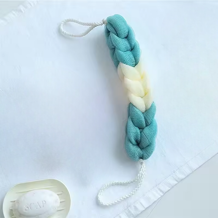 Bông tắm lưới dài kỳ lưng tạo bọt tiện dụng - Kem Xanh
