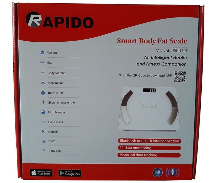 Cân sức khỏe thông minh Rapido RSB01-S (Có bluetooth)