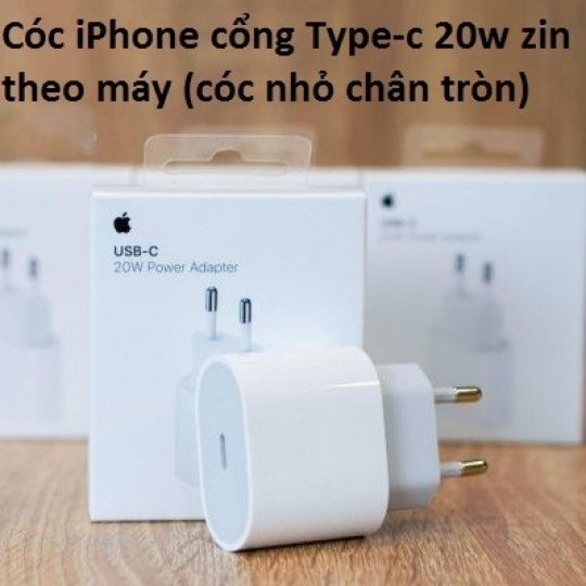 Cóc IPhone Cổng Type-C 20w Zin Theo Máy (Cóc Nhỏ Chân Tròn)