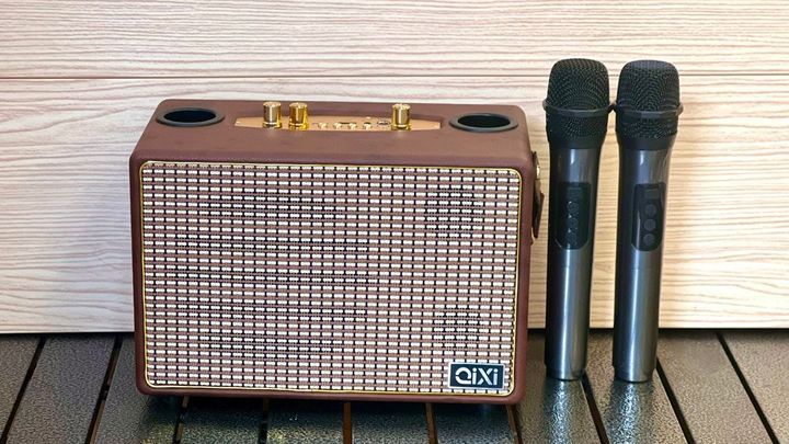 Loa Bluetooth xách tay QiXi SK-2039 kèm 2 micro karaoke