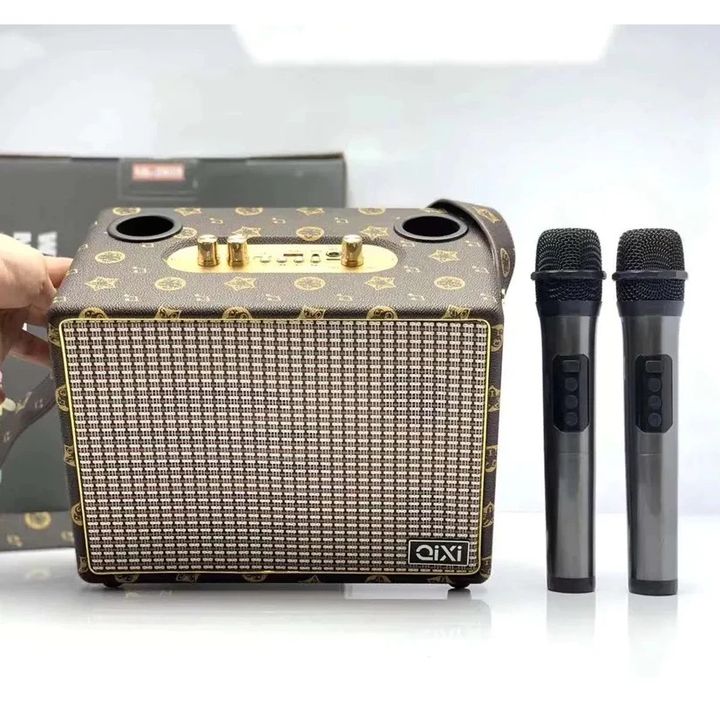 Loa Bluetooth xách tay QiXi SK-2039 kèm 2 micro karaoke