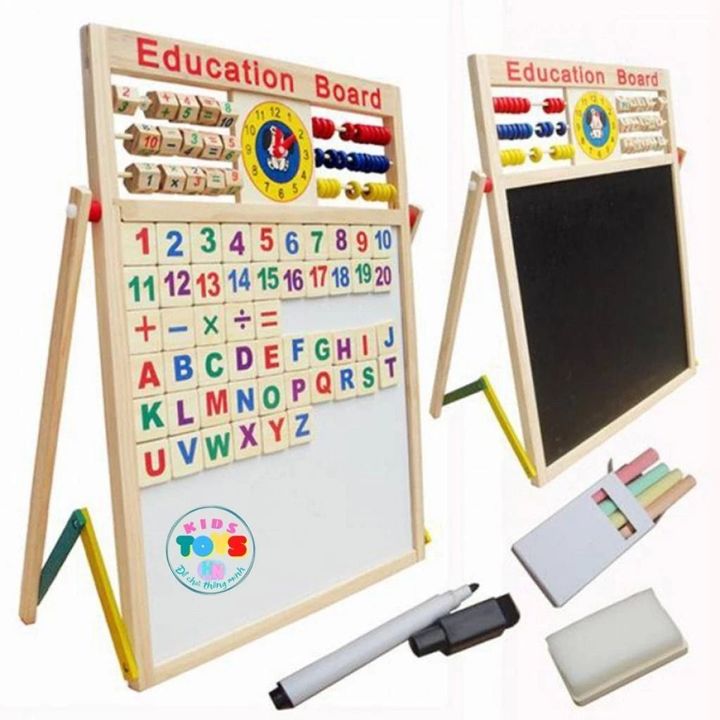 Bảng ghép nam châm 2 mặt bằng gỗ cho bé