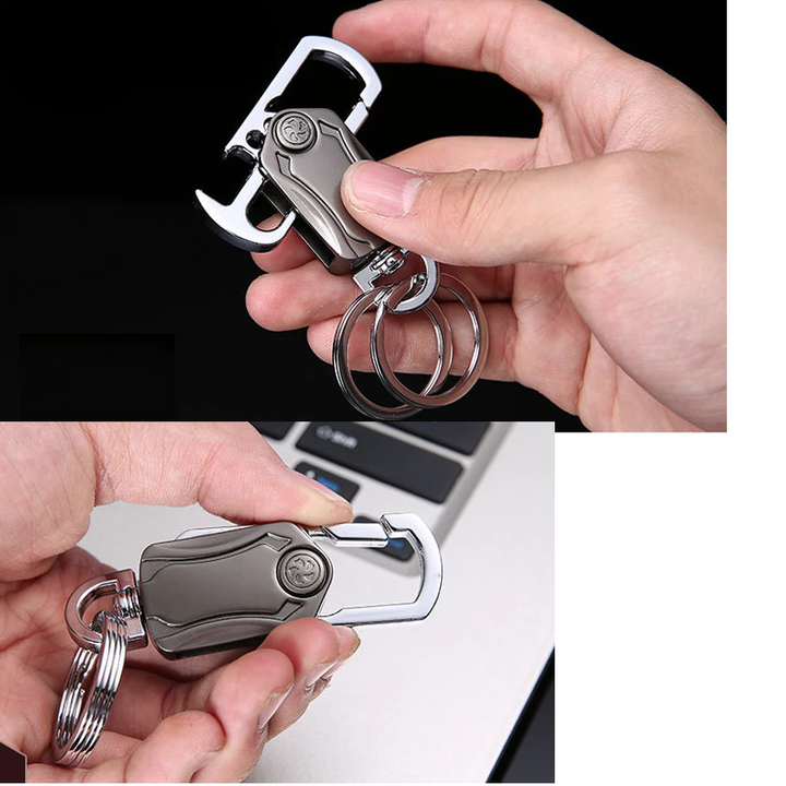 Móc khóa inox cao cấp đa năng dùng cho ô tô và xe máy