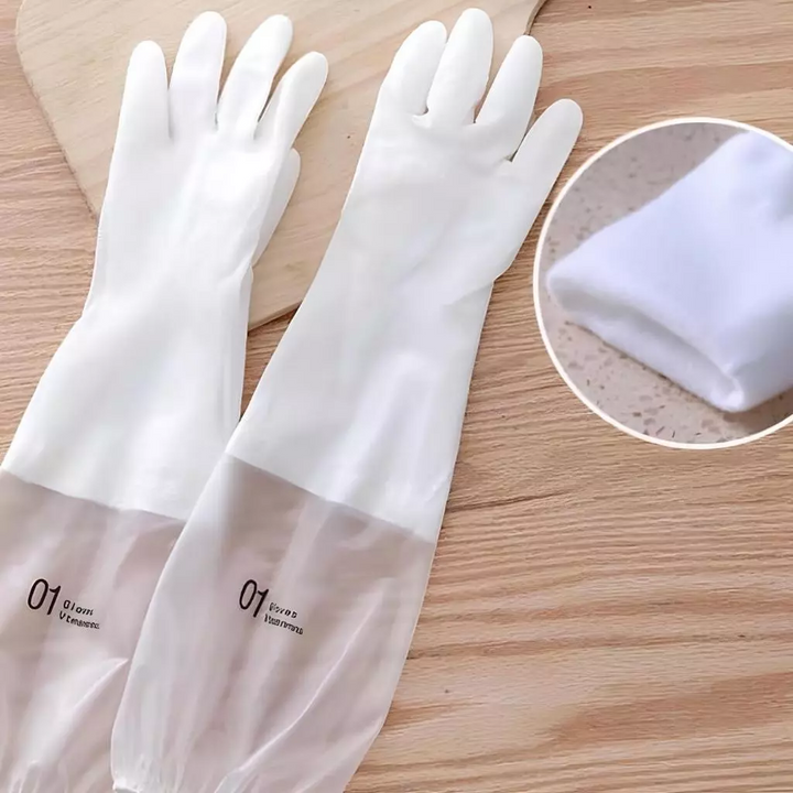 Găng tay rửa chén cao su dày lót nỉ chống trơn tuột