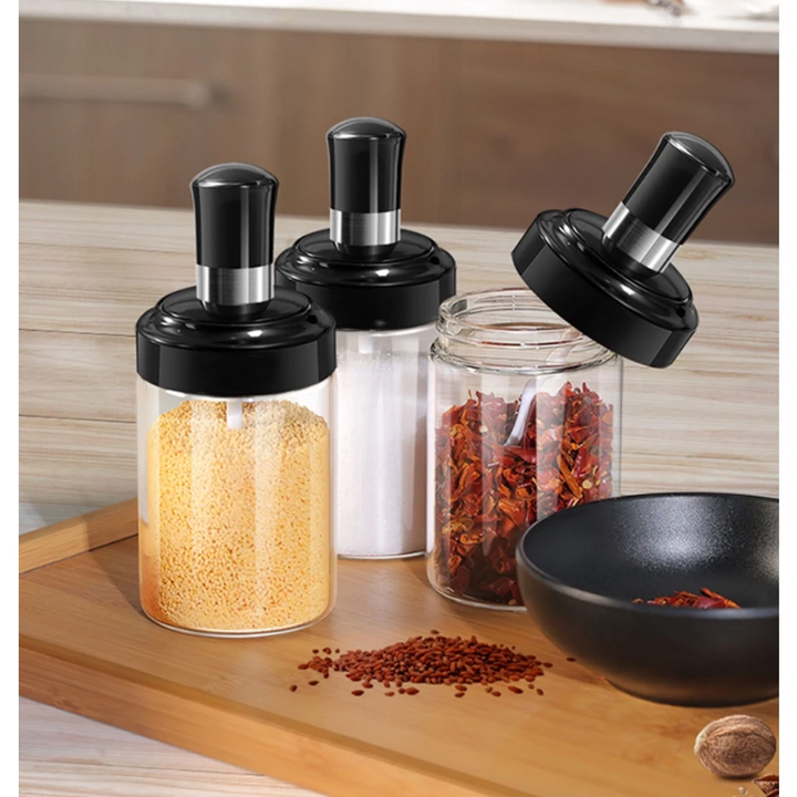 Hũ gia vị thủy tinh có thìa tiện dụng cho nhà bếp