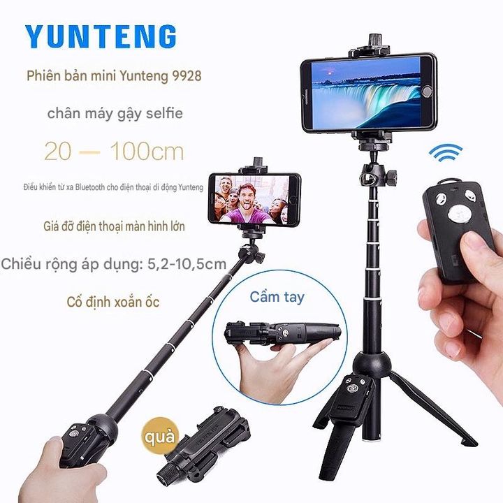 Cây gậy chụp hình đa năng kèm 3 chân Yunteng 9928N kết nối không dây