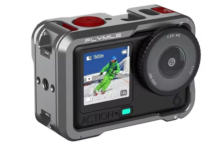 Khung kim loại bảo vệ và mở rộng phụ kiện cho DJI Osmo Action 6 tích hợp nắp silicone ống kính