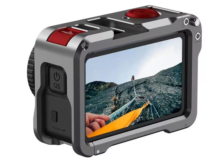 Khung kim loại bảo vệ và mở rộng phụ kiện cho DJI Osmo Action 6 tích hợp nắp silicone ống kính