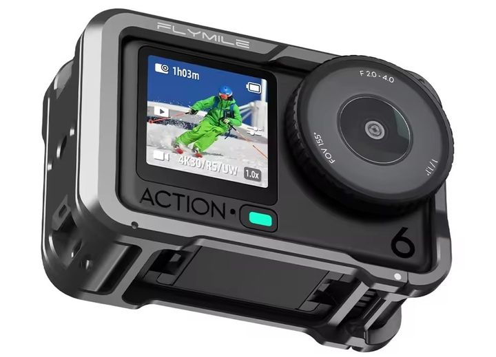 Khung kim loại bảo vệ và mở rộng phụ kiện cho DJI Osmo Action 6 tích hợp nắp silicone ống kính