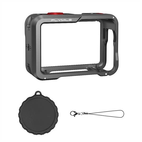 Khung kim loại bảo vệ và mở rộng phụ kiện cho DJI Osmo Action 6 tích hợp nắp silicone ống kính