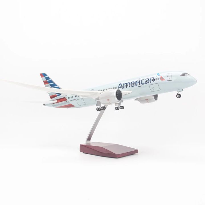 Mô hình máy bay American Airlines Boeing B787 47cm lắp ráp không đèn led