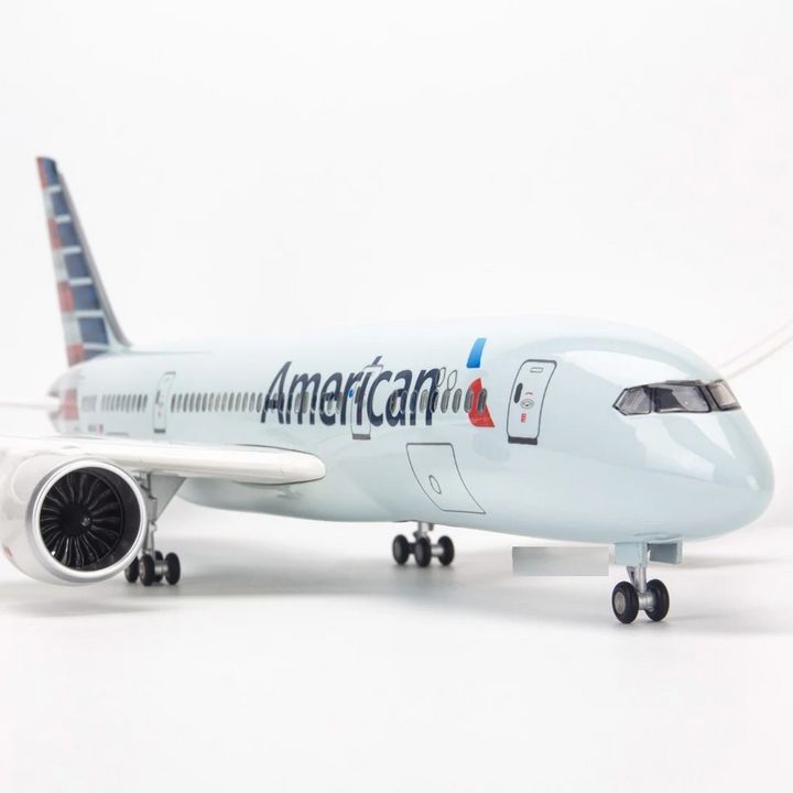 Mô hình máy bay American Airlines Boeing B787 47cm lắp ráp không đèn led