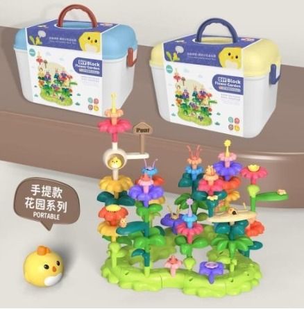 Đồ chơi lắp ghép khu vườn hoa 135 chi tiết có hợp nhựa cho bé sáng tạo