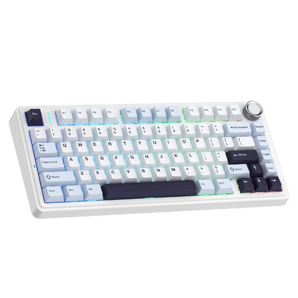 Bàn phím cơ Gaming không dây AULA F75-16 Xanh Băng Hà (Ice blue/xanh+trắng+tím đậm/ Ice Vein Switch)
