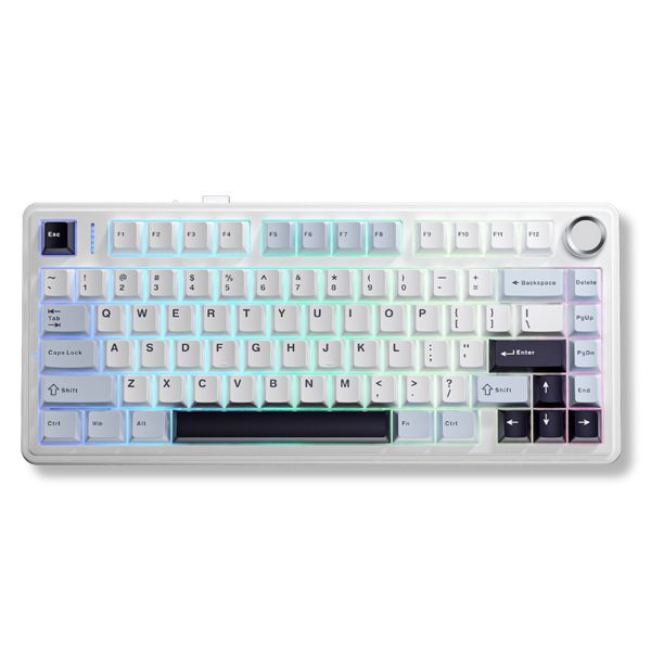 Bàn phím cơ Gaming không dây AULA F75-16 Xanh Băng Hà (Ice blue/xanh+trắng+tím đậm/ Ice Vein Switch)