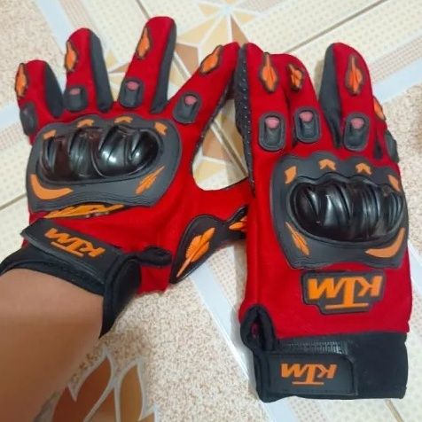 Găng tay KTM dài ngón có gù nhựa - Đỏ