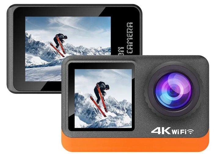 Camera action C8S 4K HD chống rung điện tử EIS 2 màn hình cảm ứng kèm túi đựng