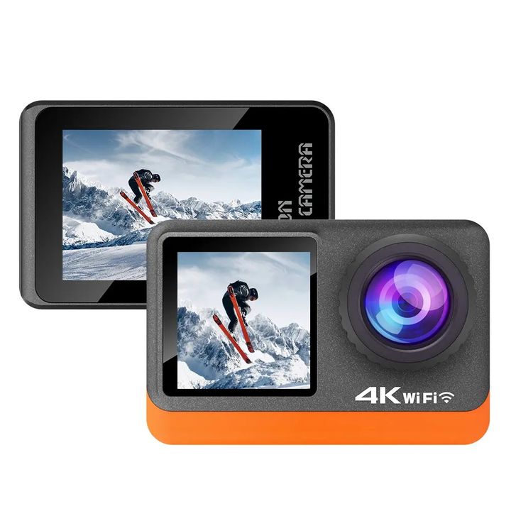 Camera action C8S 4K HD chống rung điện tử EIS 2 màn hình cảm ứng kèm túi đựng