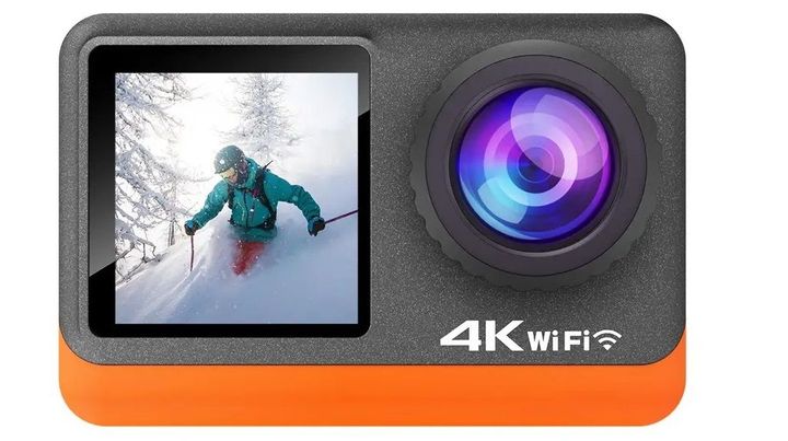 Camera action C8S 4K HD chống rung điện tử EIS 2 màn hình cảm ứng kèm túi đựng