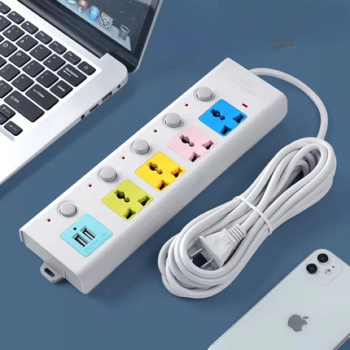 Ổ cắm điện đa năng B40 thiết kế 4 ổ Cắm 2 USB
