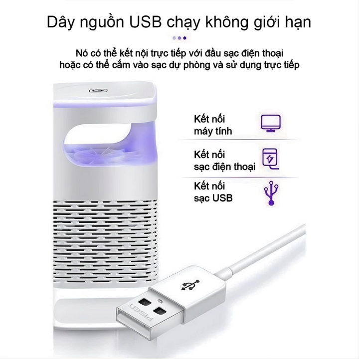 Đèn bắt muỗi công nghệ cao tích hợp đèn ngủ USB