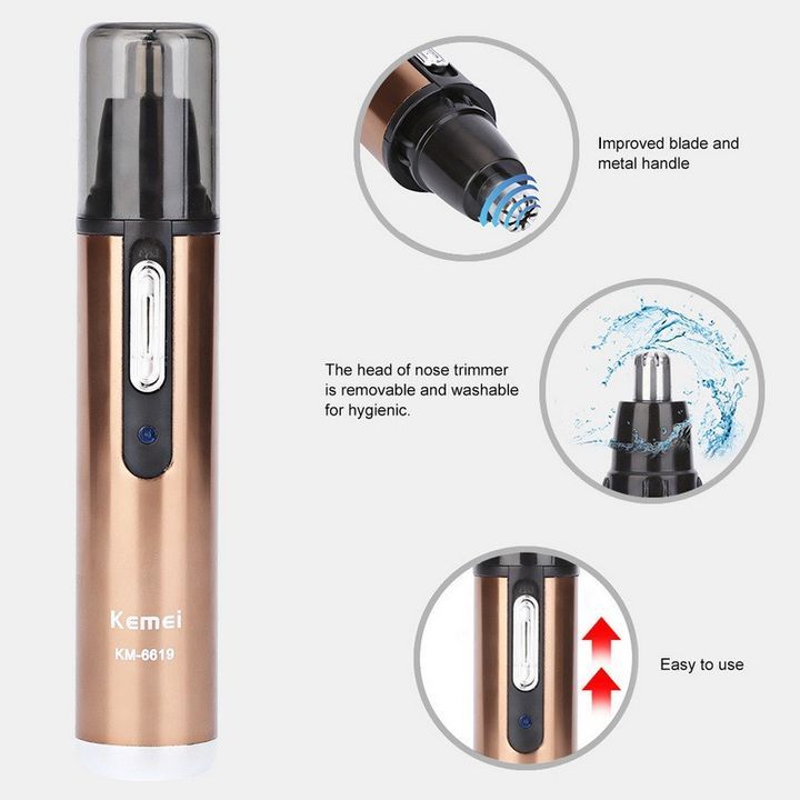Máy cắt tỉa lông mũi mini Kemei KM-6619 tiện dụng