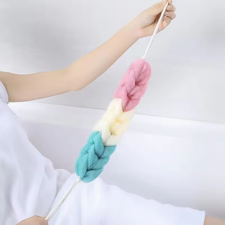 Bông tắm lưới dài kỳ lưng tạo bọt tiện dụng - Hồng Kem Xanh