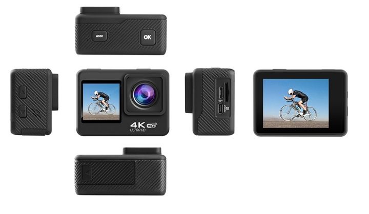 Camera hành động C1S có điều khiển từ xa Wifi 4K Ultra HD hai màn hình