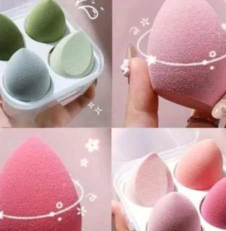 Hộp 4 Mút Tán Kem Nền Hình Giọt Nước – Mút Trang Điểm Mềm Mịn, Tán Kem Nền