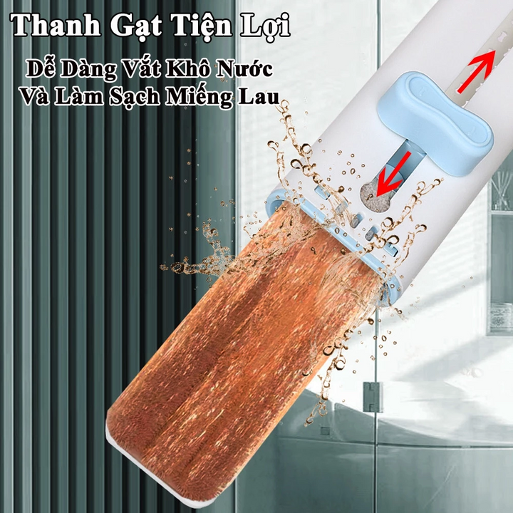 Cây lau bếp kính mini tự vắt gọn nhẹ tiện dụng