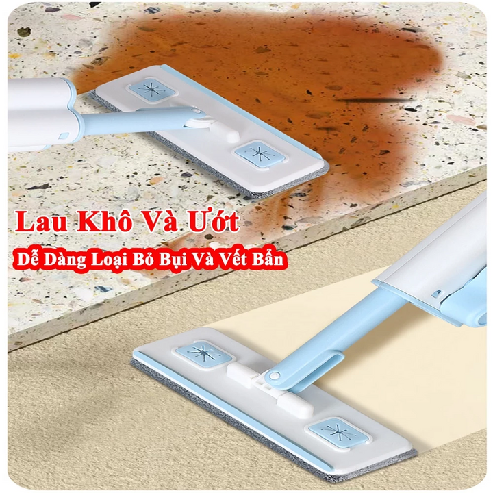Cây lau bếp kính mini tự vắt gọn nhẹ tiện dụng