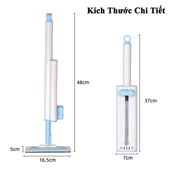 Cây lau bếp kính mini tự vắt gọn nhẹ tiện dụng